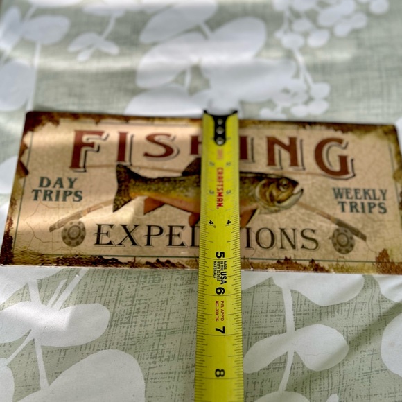Rustic Cottagecore Farmhouse Fishing Fisherman Metal Wall Hanging Sign Decor - Picture 4 of 6